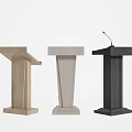 Three Stylish Podiums with Wooden Gray and Black Finishes for Public Speaking
