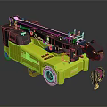 Yellow Industrial Utility Vehicle With Mechanical Arm And Telescopic Boom Equipment