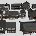 Traditional Chinese Ancient Architecture With Various Roof Styles And Wooden Structures