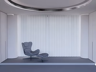 Curtain Dream Gauze Curtain Sofa Chair Green Plant 3d model