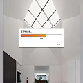 Modern Sales Office Interior Featuring Skylight And Geometric Ceiling Design Elements 3d model