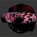 Cute 3D Game Movie Character With Burgundy Hair Bun Pink T-Shirt White Heart Design