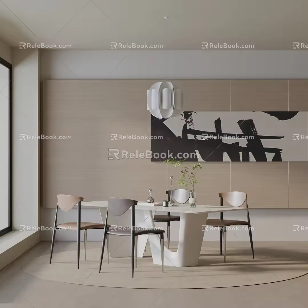 Modern table combination 3d model