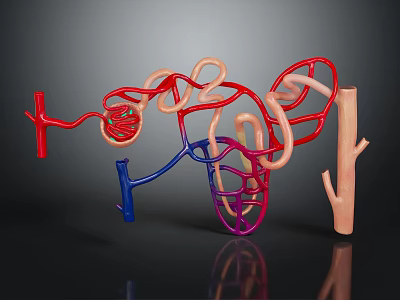 Detailed Organ and Hair Structures in Colorful 3D Tubular Model Rendering 3d model