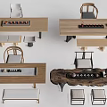 Tea Table and Chair Tea Table Tea Table Poor Table and Chair Combination 3d model