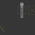 Classic Black Handheld Microphone With Cylindrical Design And Metal Mesh Grille