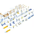 Outdoor Sports Equipment For Fitness Training Featuring Parallel Bars Climbing Frames And Balance Beams