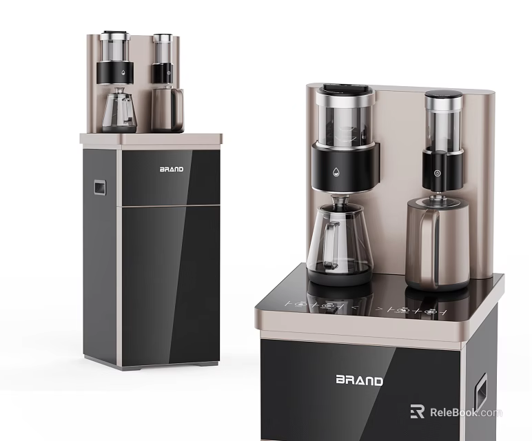 Modern Daily Use Countertop Appliances With Black Gold Design And Transparent Components 3d model 