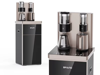 Modern Daily Use Countertop Appliances With Black Gold Design And Transparent Components 3d model