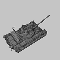 Vintage Rusty Military Tank With Detailed Tracks Turret And Metal Components