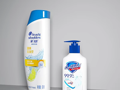 Practical Bathroom Accessories Including Shampoo And Hand Wash With Anti Dandruff And Antibacterial Properties 3d model
