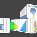 Commercial Container Buildings For Modern Retail Spaces With Colorful Exteriors