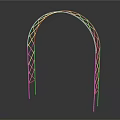Metal Arch Decoration With Geometric Cutout Design And Curved Structure