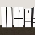 Modern White Refrigerators With Various Models And Digital Display In Showroom 3d model