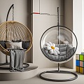 Modern Hanging Chair Rattan Hanging Chair Acrylic Hanging Chair Swing 3d model