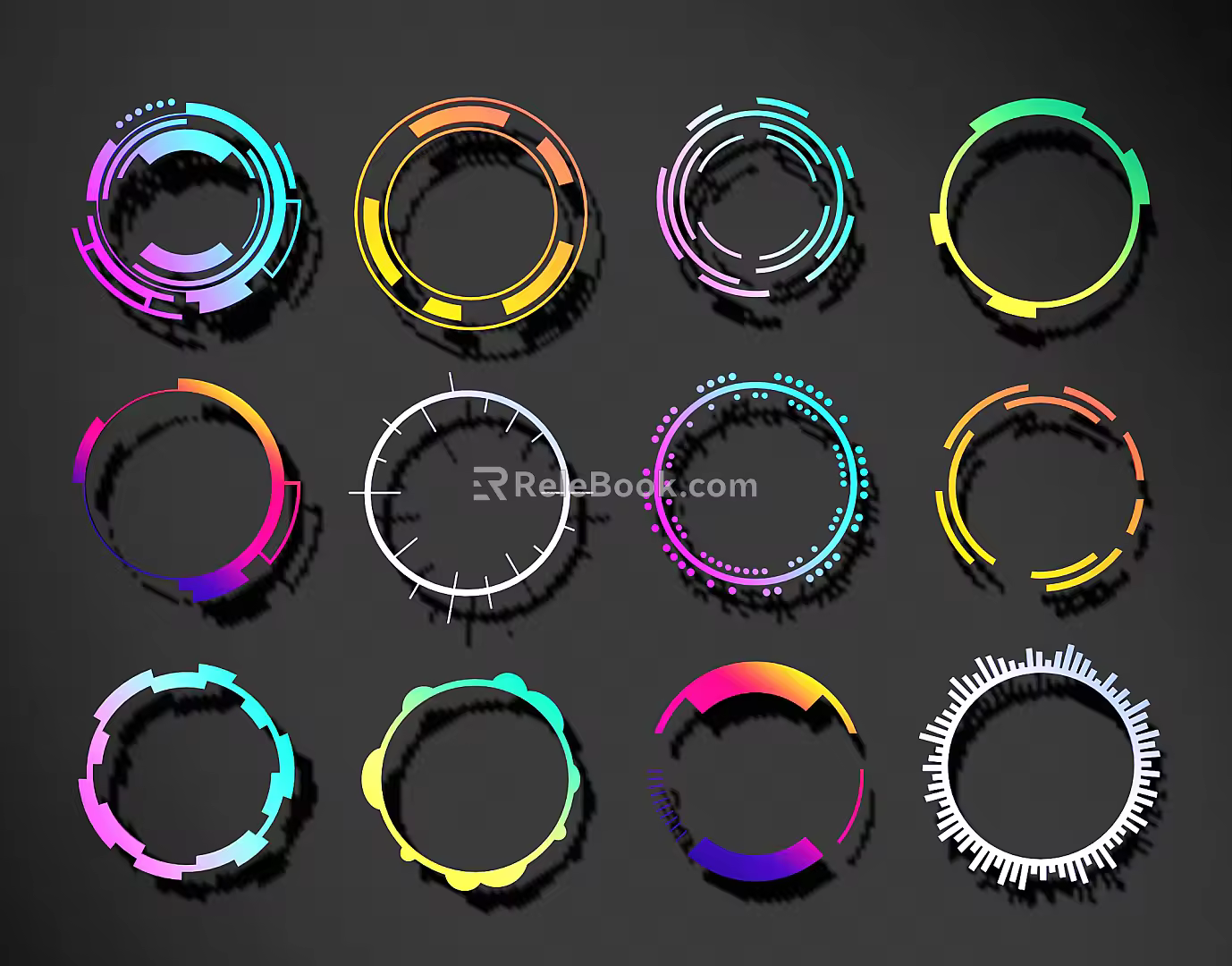 Modern science and technology lines science and technology lines modeling culture wall 3d model