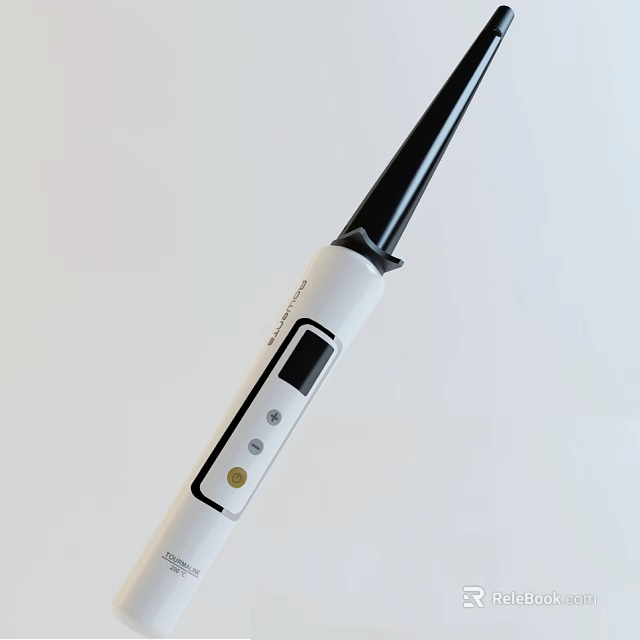 Digital Pen Style Thermometer With LCD Display Buttons And White Black Design 3d model 