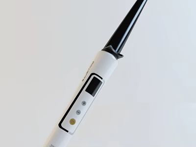 Digital Pen Style Thermometer With LCD Display Buttons And White Black Design 3d model