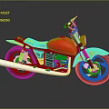 Vibrant Red And Yellow Motorcycle With Black Seat And Gold Wheels