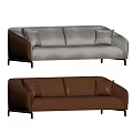 Modern Multi Person Sofa With Gray Brown Upholstery And Comfortable Cushions