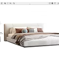 Modern White Double Bed With Colorful Pillows Plaid Blanket And Nightstand With Vase