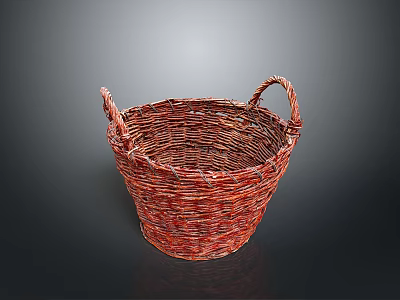 The image provided focuses on a woven basket with no animal elements, so it's not possible to generate an animal-themed title based on the picture's key information. 3d model