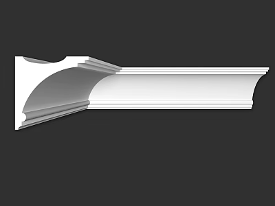 White Architectural Molding with Curved Design and Layered Details for Decorative Use 3d model