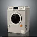 White Front Load Washing Machine With Digital Display And Control Panel 3d model