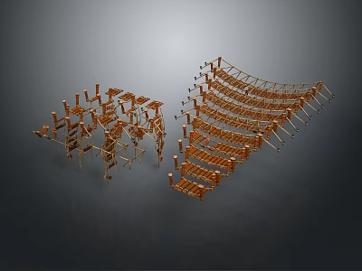 Modern Architectural Structure Models Featuring Interlaced Frame And Curved Form Design 3d model