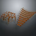 Modern Architectural Structure Models Featuring Interlaced Frame And Curved Form Design