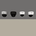 Multiple Ceiling Mounted Dome Shaped Surveillance Cameras For Security Monitoring System