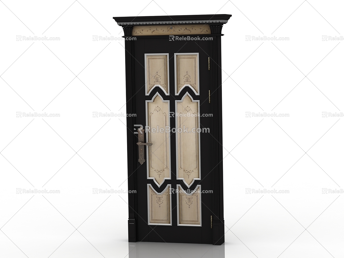 European style solid wood door interior door door 3d model