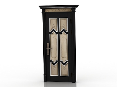 European style solid wood door interior door 3d model