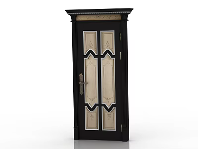 European style solid wood door interior door 3d model