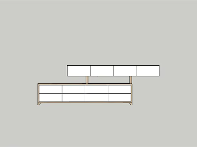 Modern Office Desk With Drawers And Upper Shelves For Workspace Design 3d model