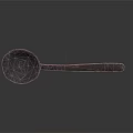 Black Metal Spoon For Kitchen Electrical Appliance Cooking Tool With Long Handle