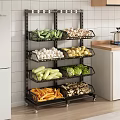 Multi Tier Kitchen Shelf for Fresh Vegetable Storage and Organization 3d model