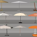 Outdoor Decorative Umbrella Set With Colorful Designs And Different Base Styles