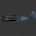 Detailed Vintage Blue Airplane Model With Propeller Wings Cockpit And Dark Background