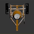 Orange Portable Concrete Mixer With Engine Wheels And Concrete Residue Surface