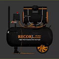 RECOR Industrial Air Compressor Black And Orange Design With Mobile Wheels For Workshop Use