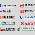 Various Chinese Bank Brand Logos Collection With Design And Visual Elements 3d model