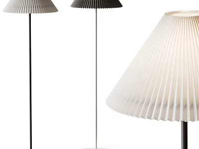 Modern Floor Lamps With Pleated Shades In Different Colors For Home Decor 3d model