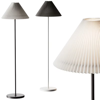 Modern Floor Lamps With Pleated Shades In Different Colors For Home Decor 3d model