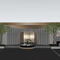 Modern gate entrance gate tower sentry box community gate 3d model