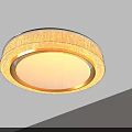 Round Crystal Ceiling Light With Sparkling Crystal Decorations Gold Frame Warm Glow Mounted On Ceiling 3d model