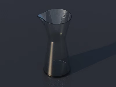 Elegant Clear Ceramic Pitcher with Smooth Surface on Dark Background 3d model