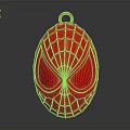 Red Egg Shaped Household Decorative Accessory With Spider Web Texture And Loop Handle On Top