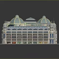 Detailed Classical Building Model With Domes Towers And Decorative Facade