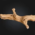 Natural Stone And Wood Decorative Driftwood With Unique Shape And Natural Texture On Black Background